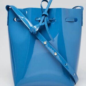 Mansur Gavriel Blue Patent Mini Bucket Bag